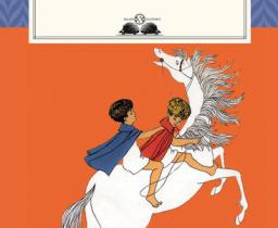 due bambini su un cavallo bianco