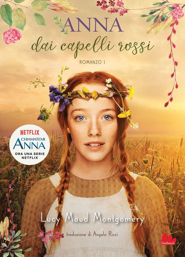 Anna in primo piano con una corona fatta di fiori in testa