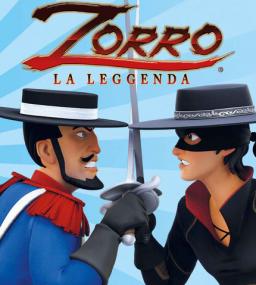 Zorro che combatte contro un gendarme con la spada