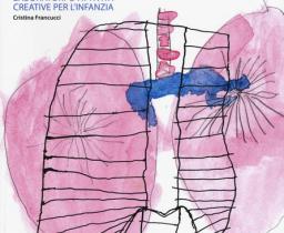 disegno astratto di polmoni e gabbia toracica