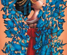 Donna con ali di farfalla